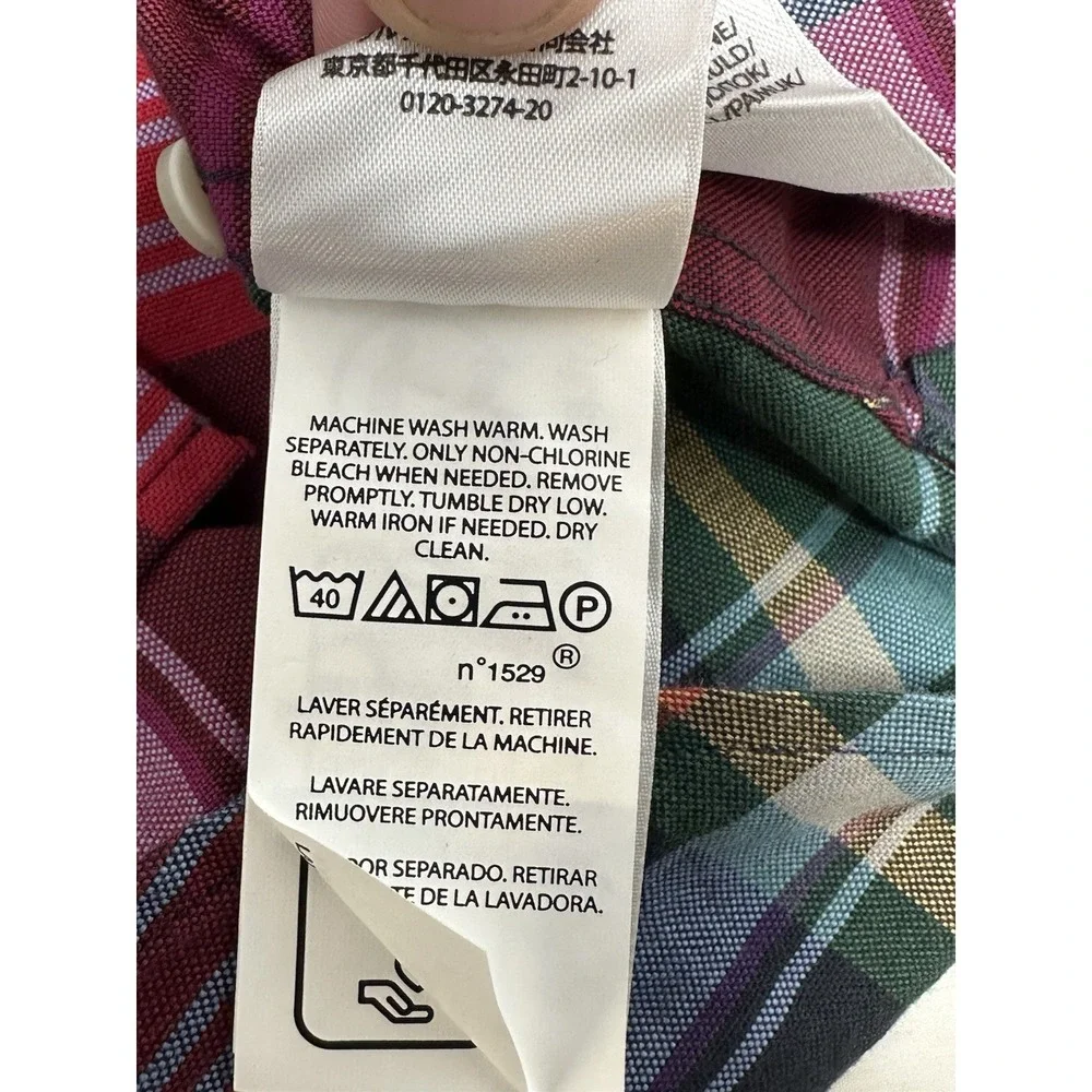 Polo Ralph Lauren Mens Sz M Classic Fit Plaid Multicolor Long Sleeve Shirt W8